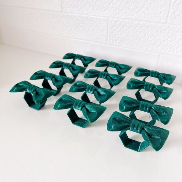 Stylish Bow Napkin Rings – Pine Green Handmade - Wedding Party Event Planner - Picture 14 of 14